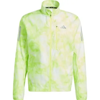 Běžecké oblečení Pánská běžecká bunda adidas OWN THE RUN JACKET 2XL Bílá, Reflexní neon, Stříbrná