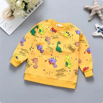Pohodlná kojenecká (dětská) mikina s dinosaurem (9 měs. - 4 roky) Barva: Žlutá, Velikost: 90/12-18 měs.