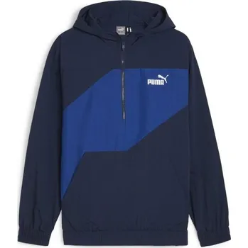 Pánské oblečení Pánská větrovka Puma POWER WINDBREAKER 1/2 ZIP M Tmavě modrá, Modrá, Bílá