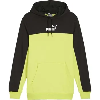 Pánské oblečení Pánská mikina Puma ESSENTIALS + BLOCK HOODIE XL Žlutá, Černá, Bílá