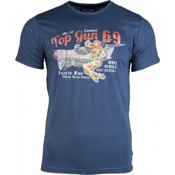 Pánské tričko MIL-TEC Triko krátký rukáv PIN UP MODRÉ M Modrá