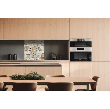 Obklad DIMEX | Dibond za kuchyňskou linku DBW-06060-249 | 60 x 60 cm | Krémová kamenná zeď + Dibond deska za kuchyňskou linku DIMEX v rozměru 60 x 60 cm, motiv Krémová kamenná zeď