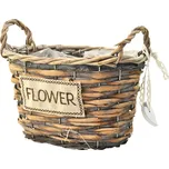 Vingo Sada 3 hnědých proutěných košíčků FLOWER – ovál