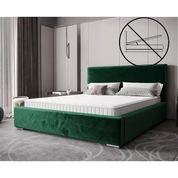 Postel Nadčasová čalouněná postel v minimalistickém designu v zelené barvě 180 x 200 cm bez úložného prostoru