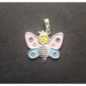 Přívěsek Barevný motýlek - stříbrný přívěsek