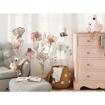 Samolepící dekorace Pastelowe Love Nálepka na zeď - Divoké květy set I