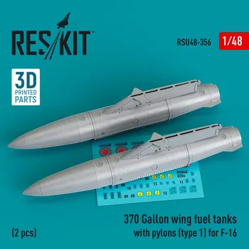 Plastikový model 1/48 370 Gal. wing fuel tanks w/ pylons (type 1)