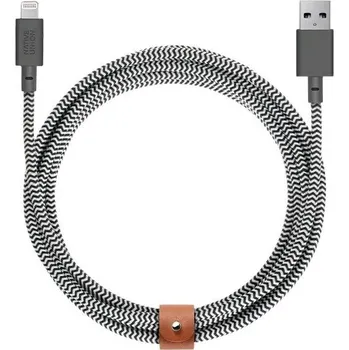 Datový kabel Native Union Belt Cable XL (USB-A/Lightning) 3m, zebra