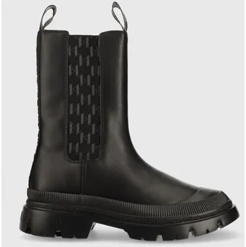 Pánská obuv Kožené kotníkové boty Karl Lagerfeld Trekka Mens KL25260.000 černá 99X, EUR 44