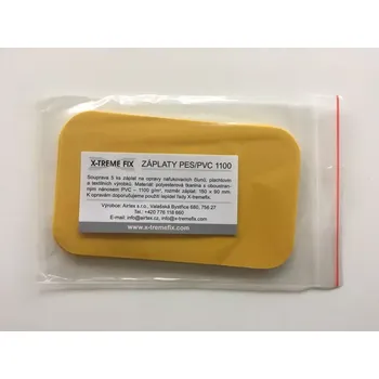 Průmyslové lepidlo X-tremefix Záplaty PES/PVC 1100 - 5 ks žluté 150 x 90 mm na opravy nafukovacích člunů, bazénů 1100 g/m2