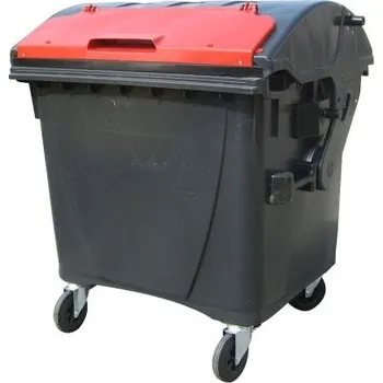 Popelnice Plastový kontejner 1100 litrů černo-červený V/V