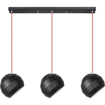 Toolight - Závěsné trojité stropní svítidlo 3xE27 APP383-3CPR, černá-červená, OSW-05015