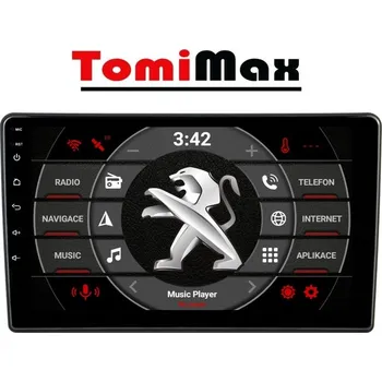 Autorádio TomiMax Peugeot 308 Android 14 autorádio s WIFI, GPS, USB, BT HW výbava: 8 Core 8GB+128GB HIGH - Model auta: Peugeot 308 2015-2018, Velikost obrazovky: Dotyková obrazovka: 9"