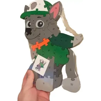 Puzzle Vzdělávací dřevěné Puzzle Tlapková patrola - Rocky