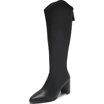 Dámské kozačky COOL FASHION vysoké kozačky na podpatků Černá 43