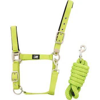 Supreme Set ohlávky s vodítkem Nylon Supreme, lime PONY