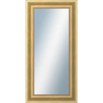 Zrcadlo DANTIK - Zarámované zrcadlo - rozměr s rámem cca 50x100 cm z lišty KŘÍDLO velké zlaté patina (2772)