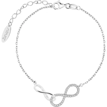 Náramek Stříbrný náramek se zirkony - nekonečno - AP537-7492