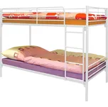 Kovová patrová postel - bílá