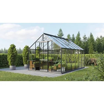 Skleník Skleník Vitavia Meridian 1 9900 skleněný 3 mm 257 x 383 cm černý