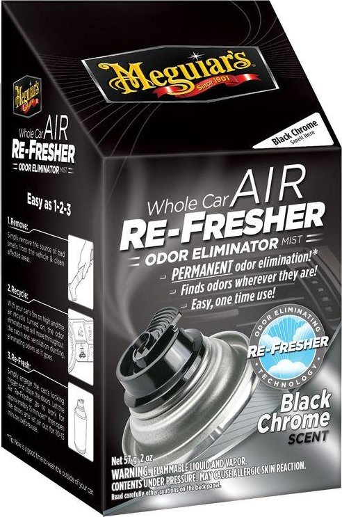 Meguiar's Air Re-Fresher Odor Eliminator - Black Chrome Scent - čistič klimatizace + pohlcovač pachů + osvěžovač vzduchu, vůně "Black Chrome", 71 g G181302 + Prodloužená lhůta na vrácení zboží do 40 dnů