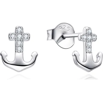 Náušnice NUBIS® Stříbrné náušnice kotvičky se zirkony - NB-3984