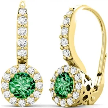 Šperk Couple, Honosné visací náušnice Sari Long, žluté zlato se zirkony, 585-66-3-0250.0Z00.0.00.106.08