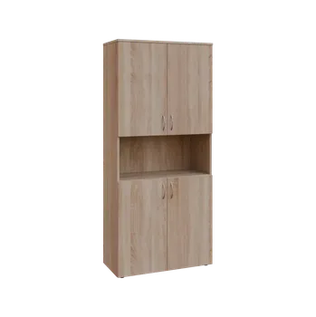 Policová skříň BN 5 - 84DN kancelářská skříň, 4-dvéřová/nika, 1800x800x400, dub bardolino