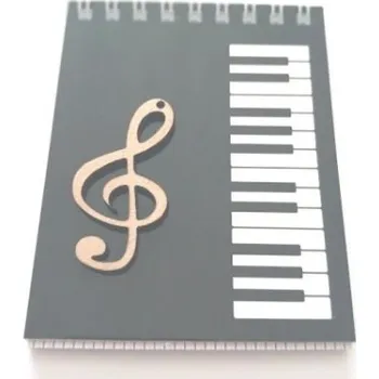 Dárkový balíček pro hudebníky - hudební blok a dřevěný houslový klíč