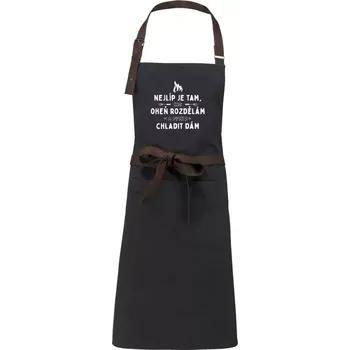 Kuchyňská zástěra Zástěra Kariban Vintage Nejlíp je tam, kde oheň rozdělám