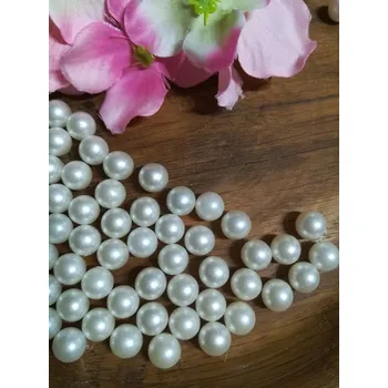 Korálek Perly/ korálky Ø8 mm k nýtování 10 g barva bílá