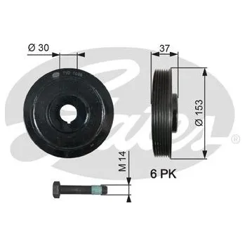 Řemenice, klikový hřídel GATES TVD1006A