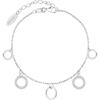 Náramek Stříbrný náramek se zirkony - kroužky - AP537-7136
