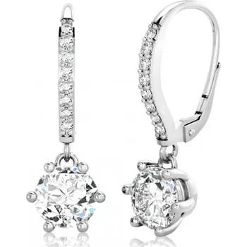 Náušnice Couple, Třpytivé náušnice Odile, bílé zlato se zirkony, 585-66-3-0310.1B00.0.00.001.10