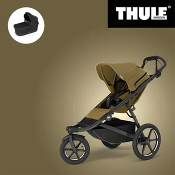 Přeprava dětí Akční set THULE URBAN GLIDE 3 NUTRIA GREEN SINGLE + Korbička