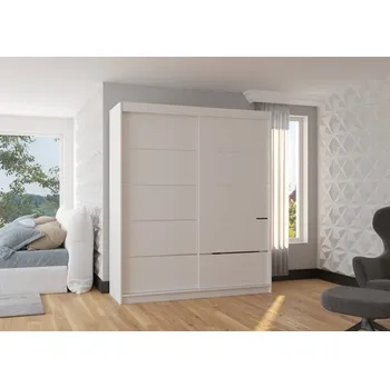 Šatní skříň Skříň s posuvnými dveřmi 180 cm - Spectra Barva: Bílá