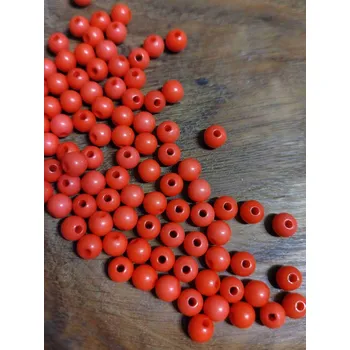 Korálek Plastové korálky Color Ø6 mm červená světlá