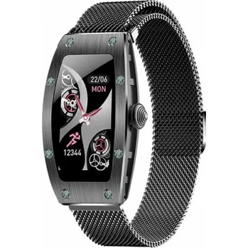 Chytré hodinky Smartwatch K18 Svarovski 1,14 palce 80 mAh černá