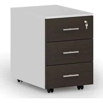 Zásuvkový kontejner Kancelářský mobilní kontejner PRIMO WHITE, 3 zásuvky, bílá/wenge