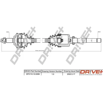 Poloosa kola Hnací hřídel Dr!ve+ DP2110.10.0289