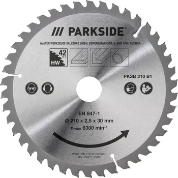 Pilový kotouč PARKSIDE® Pilový kotouč PKSB 210 B1, 210 mm (TRF pilový kotouč, 42 zubů)