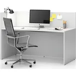 PLAN Kancelářská sestava single s paravánem SEGMENT, levá, bílá/bílá