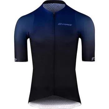 Cyklistické oblečení FORCE Pánský dres s krátkým rukávem FORCE SMOOTH, modro-černý - M