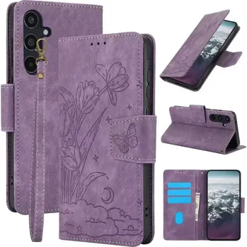 Pouzdro na mobilní telefon AxyzCase Flowers knížkové pouzdro na mobil Samsung Galaxy A15 LTE - levandulové