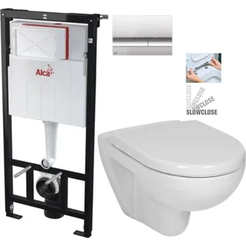 Klozet Předstěnový instalační systém s chromovým tlačítkem M1721 + WC JIKA LYRA PLUS + SEDÁTKO DURAPLAST SLOWCLOSE AM101/1120 M1721 LY5