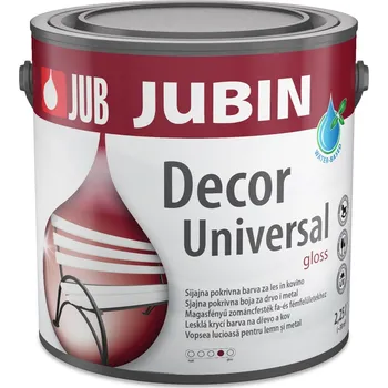univerzální barva JUB JUBIN Decor Universal univerzální akrylátová krycí barva na dřevo a kov 0.65 l Matt Bílá
