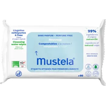 Mustela Čisticí ubrousky pro citlivou pokožku bez parfemace-kompostovatelné 60ks