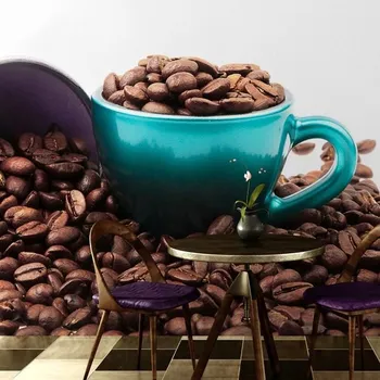 Tapeta Dovido Samolepící fototapeta šálek s kávovými zrnky