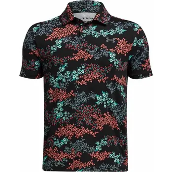 Chlapecké tričko Under Armour Playoff Printed dětské polo, black/hydro teal dětské, M