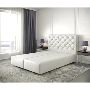 Postel DELIFE Čalouněná postel Dream-Great 160x200 cm koženka bílá